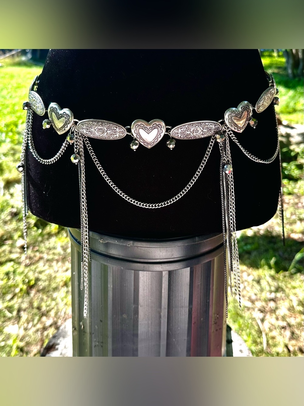 Zara Silver Heart Chain Belt - Picture 2 of 6